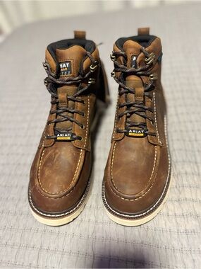 Ariat Rebar Lift H2O Work Boot, EH Rated, Distressed Brown,  W7 Wide (C), NWT